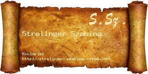 Strelinger Szabina névjegykártya